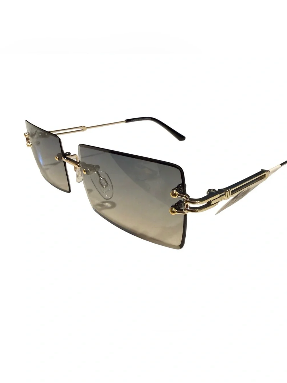NEW Carolina Lemke Eagle Gold Rectangular Sunglasses CL3101 y2k retro festival
